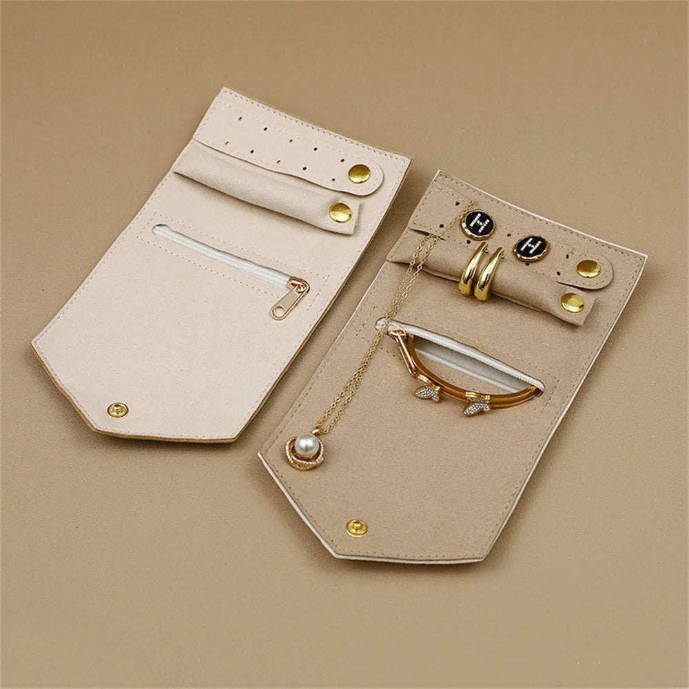 Portable Jewelry Organizer Bag for Women Travel Multi-functional Earrings Ring Necklace Storage Bag PU Creative Jewelry Roll Oasis Select