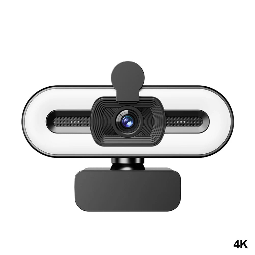 4K HD Webcam with Microphone & Fill Light | Auto Focus USB