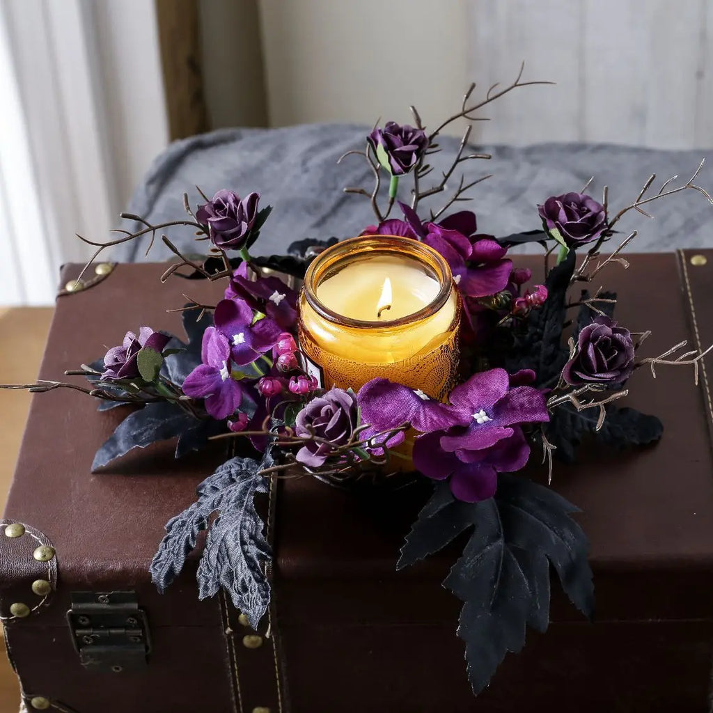 Halloween Dark-Style Candle Holder Wreath | Table Decor