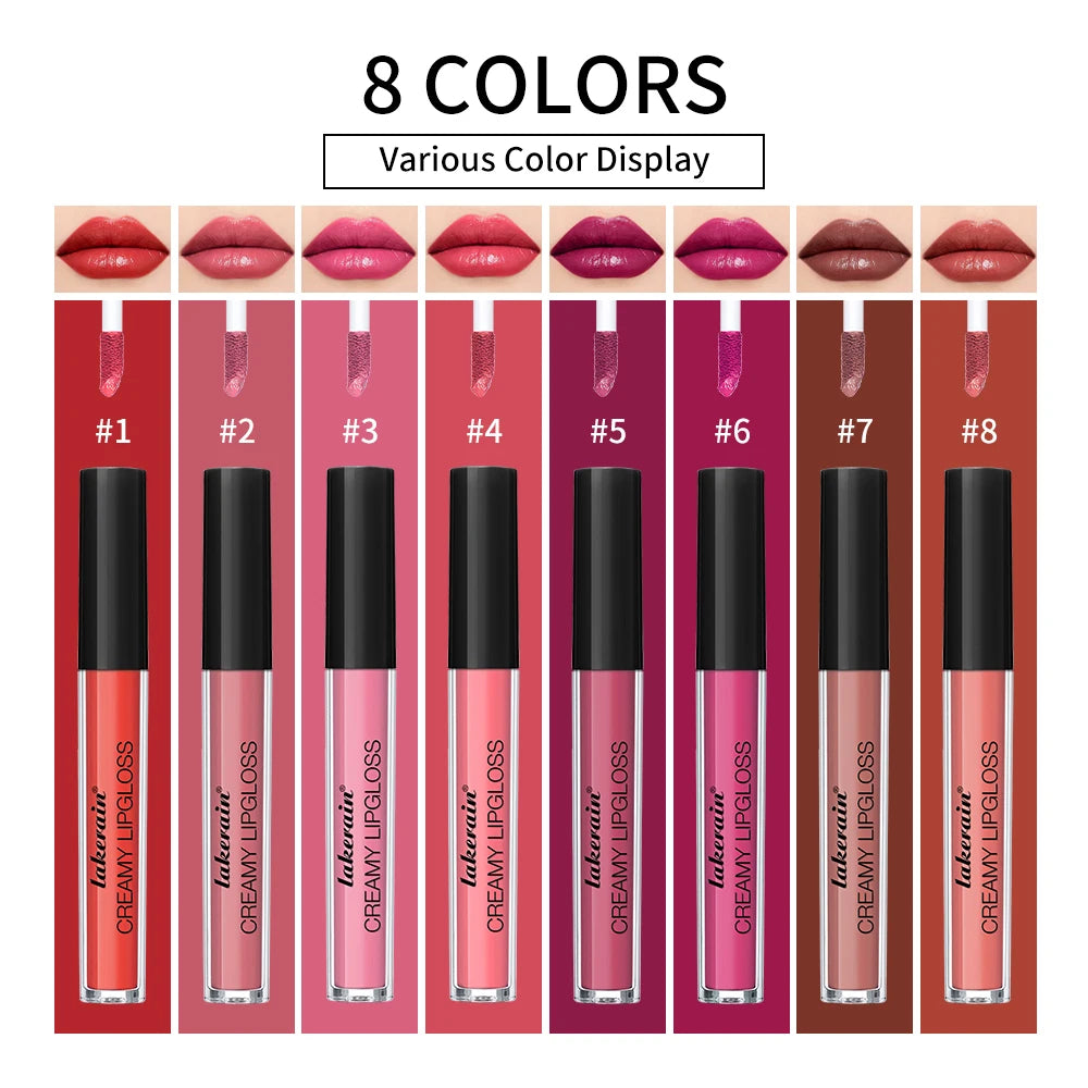 8-Piece Semi-Matte Velvet Lip Gloss Kit – Hydrating & Long-Lasting Lip Gloss Set Oasis Select