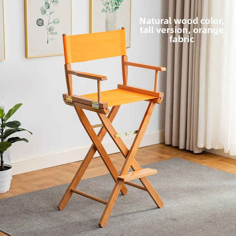 Beech Director Chair Portable Solid Wood Folding Outdoor Leisure