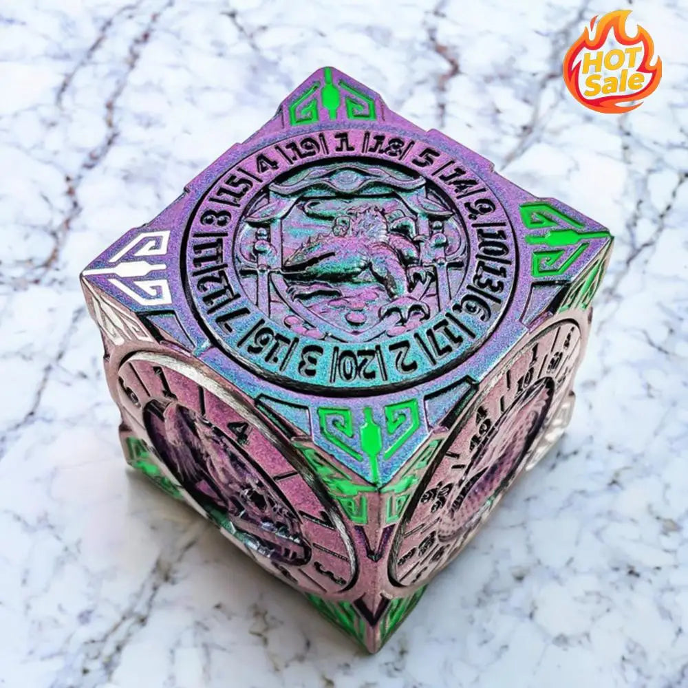 7 In 1 Metal Mechanical Dice Multi-Purpose Fingertip Gyro Dice Wear Resist Creative Dice Board Game for Dungeons and Dragons RPG Oasis Select