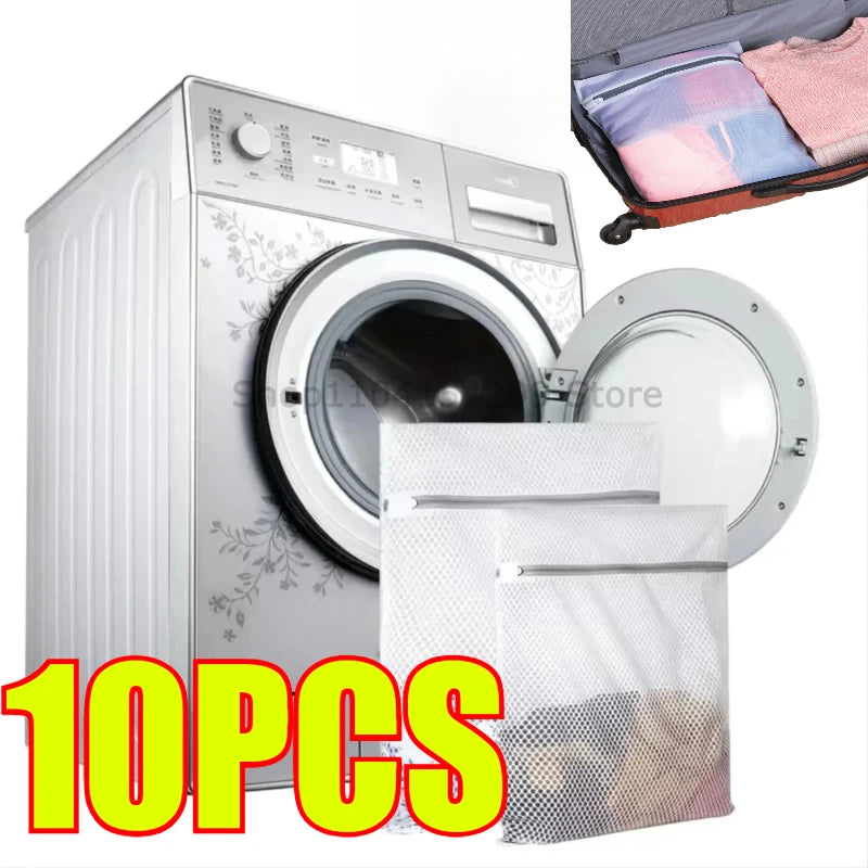 1-10PCS White Durable Honeycomb Mesh Laundry Bags for Delicates Net Fabric Durable and Reusable Delicate Wash Bag Oasis Select