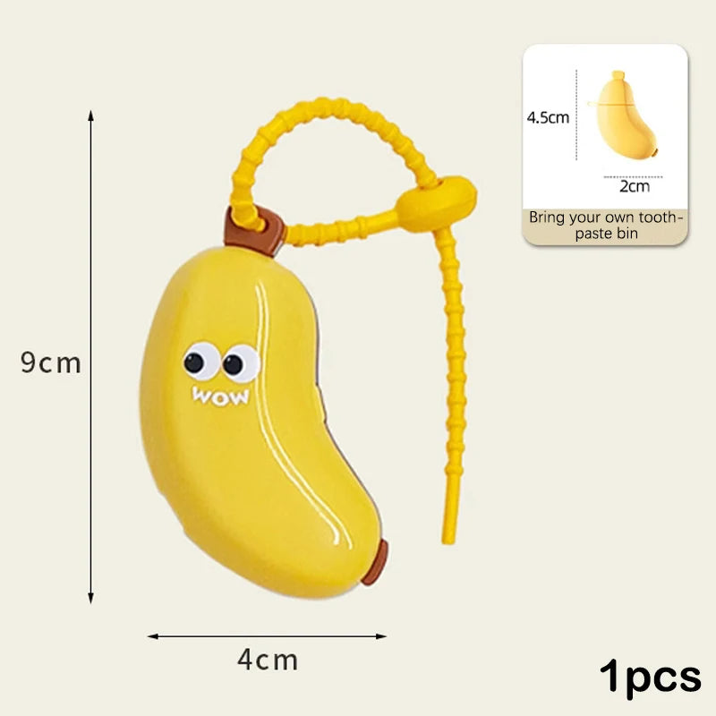 Banana Toothbrush Head Protective Cover With Toothpaste Compartment Toothbrush Dust Clamp Portable Travel Style Storage Box Oasis Select Yellow