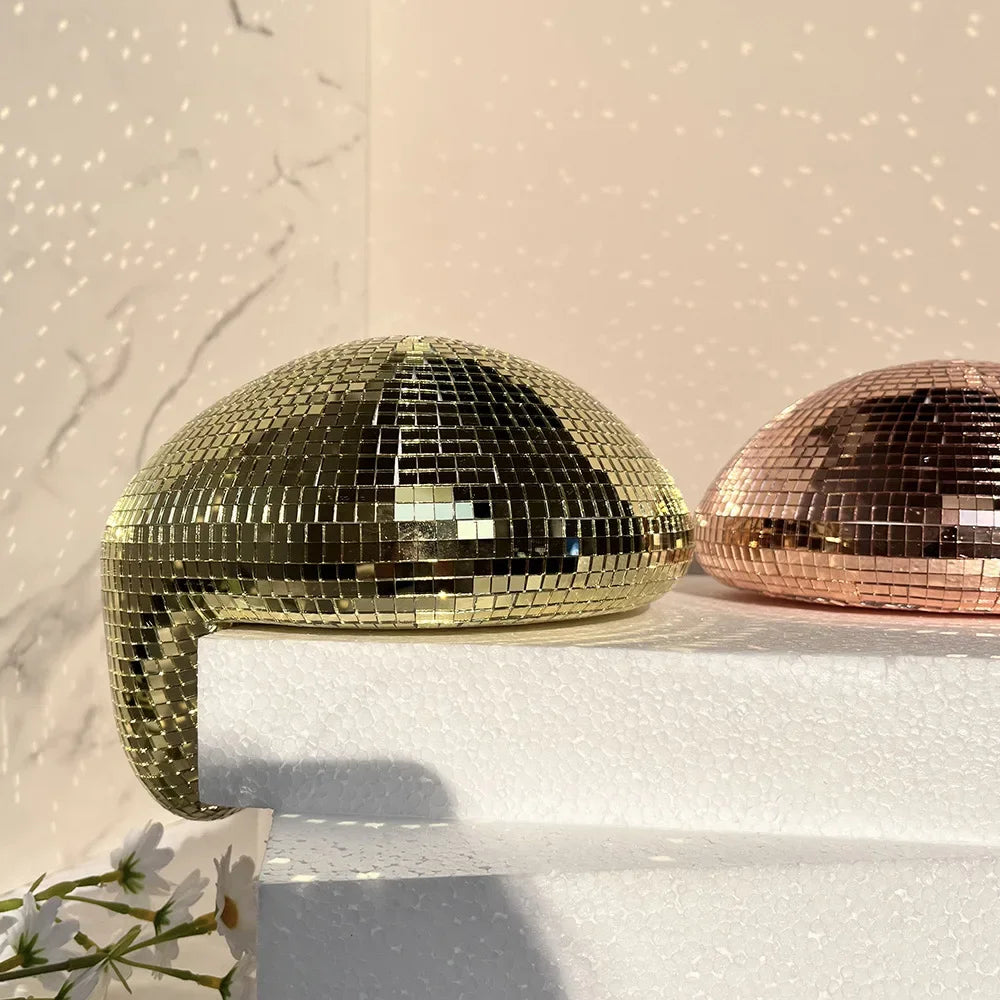 Mirror Disco Ball Reflection Glass Ball Indoor Home Party Decoration Funny Disco Table Ornament Holiday Birthday Halloween Gift Oasis Select