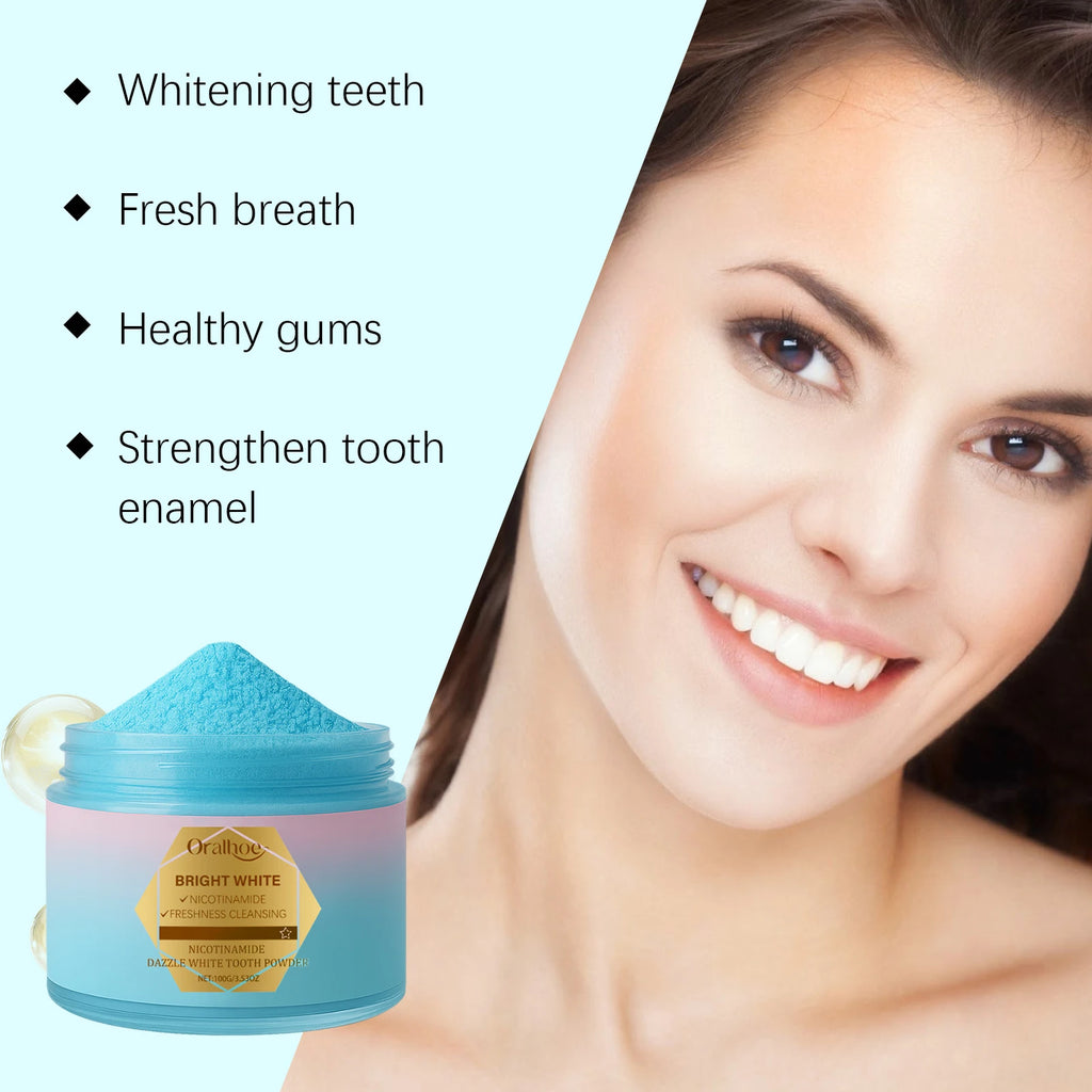 Nicotinamide Teeth Whitening Powder Cleaning Plaque Stain Remove Calculus Fresh Breath Oral Hygiene Care Tooth Bleach Toothpaste Oasis Select