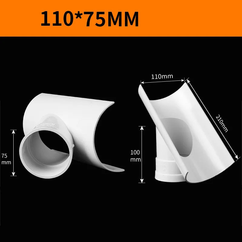 PVC Open Tee Pipe joint Repair Patch Drain Pipe Adapter Tube Connectors for Home Outdoor Industrial Plumbing Accessories Oasis Select 110x75mm Other