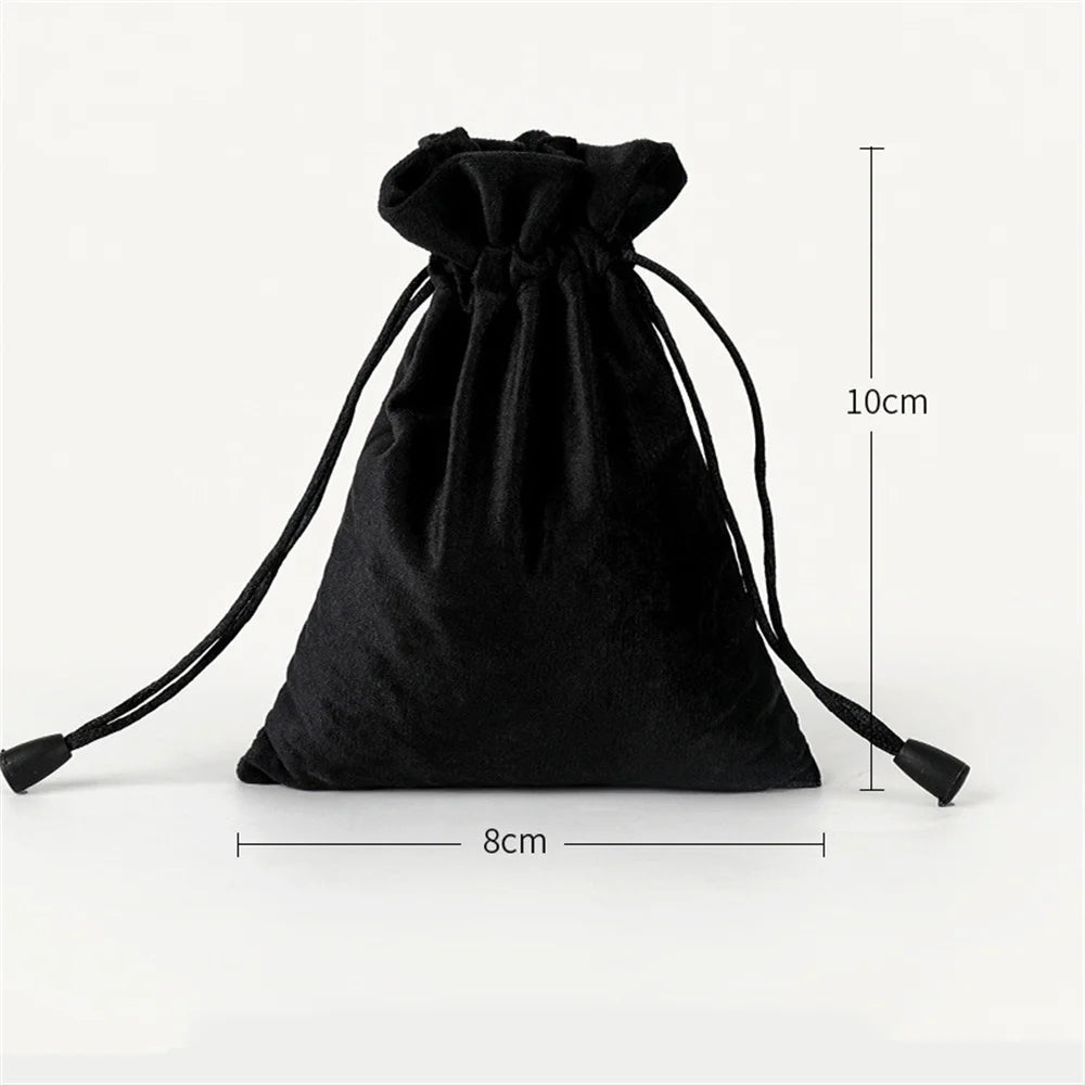 1 Pcs 6 Sizes Bags Linen Drawstring Gift Bag Pouches Cloth Christmas Bag Jewelry Bag Drawstring Pouches Large Velvet Bags Oasis Select Black-8x10cm Other