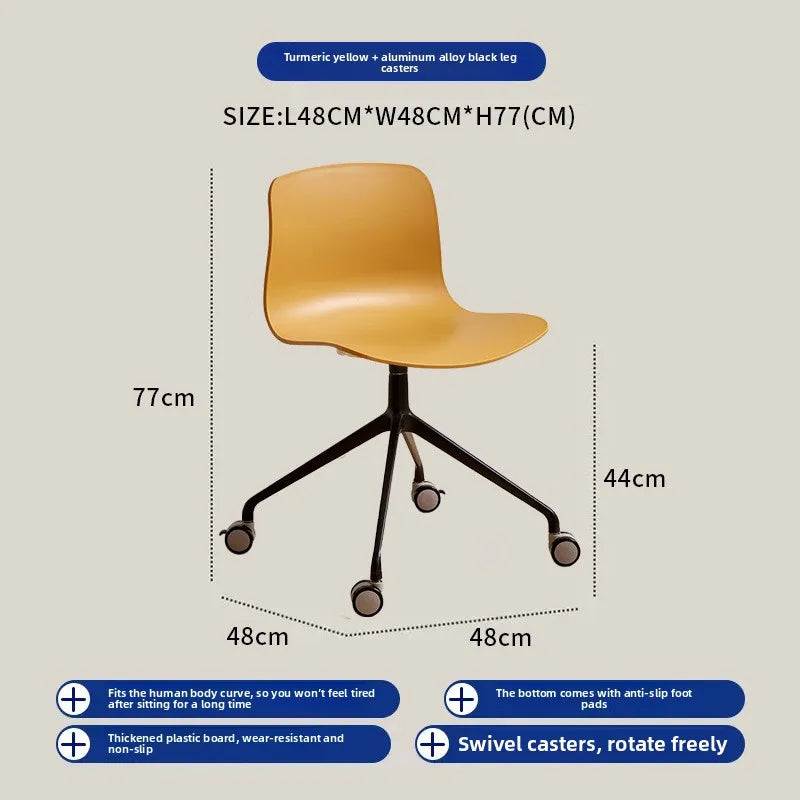 Nordic dining chair household simple small apartment ins creative backrest chair cafe milk tea shop casual solid wood chair Oasis Select Turmeric 2 pieces
