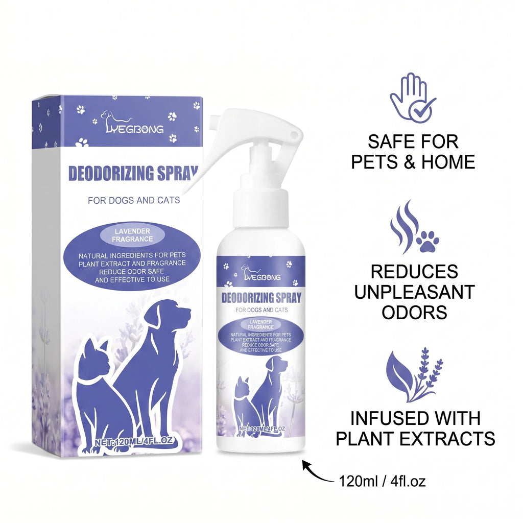Pet Deodorizing Spray Lavender Scent Odor Eliminator for Dogs & Cats Lasting Freshing Reduce Pet Odor on Fur for Sofa Bedding Oasis Select