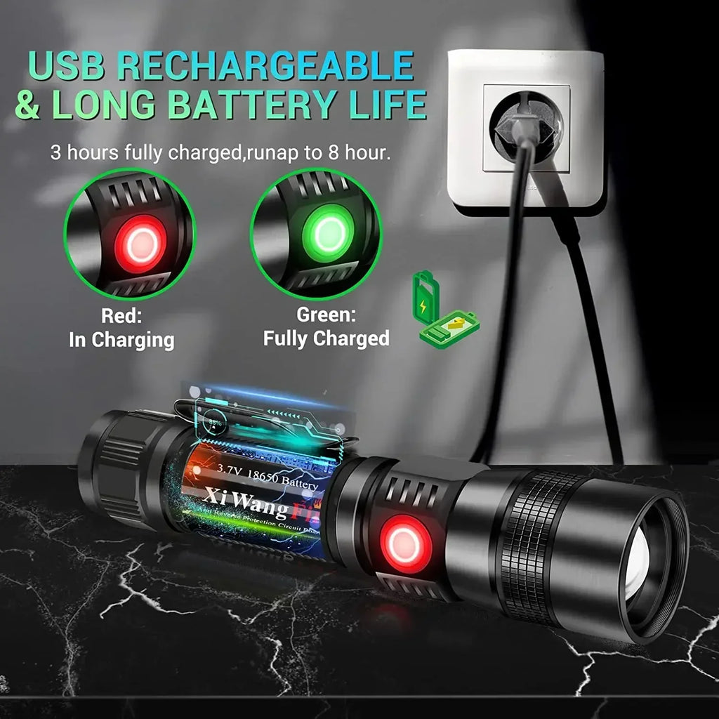 UV Light High Power Led Flashlight USB Rechargeable Camping Lantern Pets Urine Stains Black Light Led Ultraviolet Torch Lamp Oasis Select