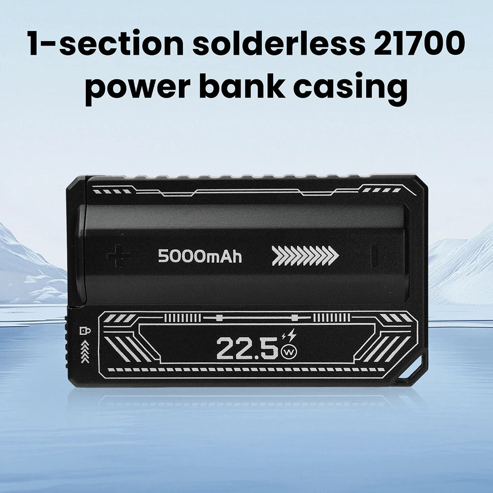 21700 Power Bank Case PD 20W Fast Charging Built In Cable Detachable Power Bank DIY Battery Case (Without Battery) Oasis Select