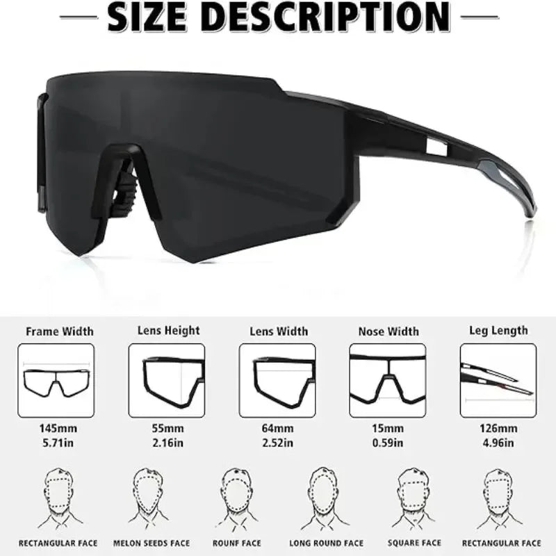 New Outdoor Riding Sunglasses One-piece Bicycle Windscreen European and American MEN'S Sports Sunglasses Oasis Select