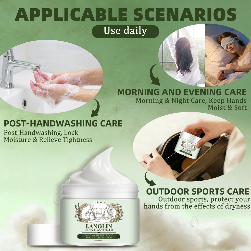 Ottilavie Lanolin Hand & Foot Cream | Travel Size Moisturizer Hand & Foot Cream Oasis Select