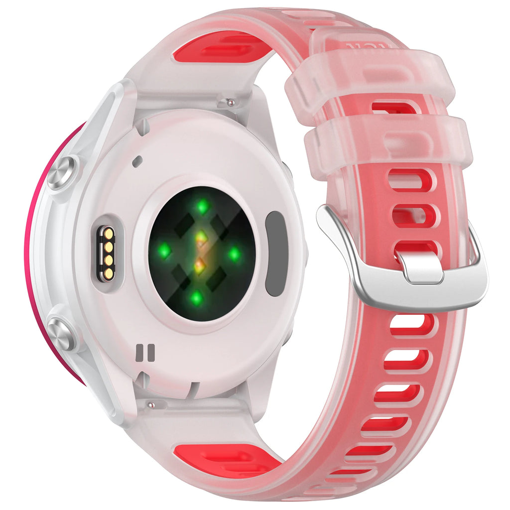 Two-Tone Silicone Strap for Garmin – 22mm & 20mm Quick Release Watch Band Strap Oasis Select Red 20mm