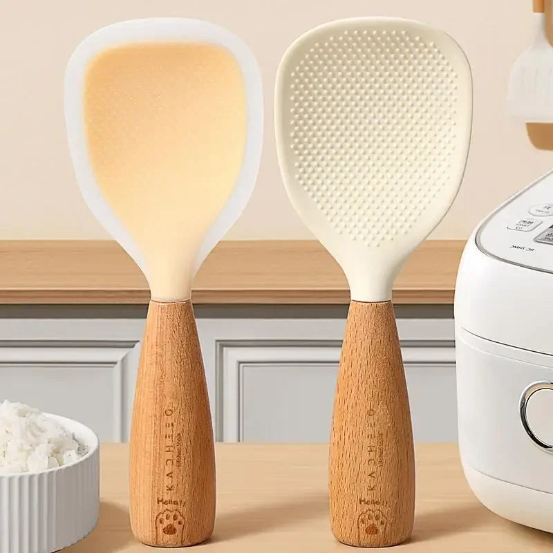 Silicone Spoon Non-stick Cooking Spoon Anti-scalding Pot Rice High-temperature-resistant Spoon Durable Kitchen Gadgets Oasis Select