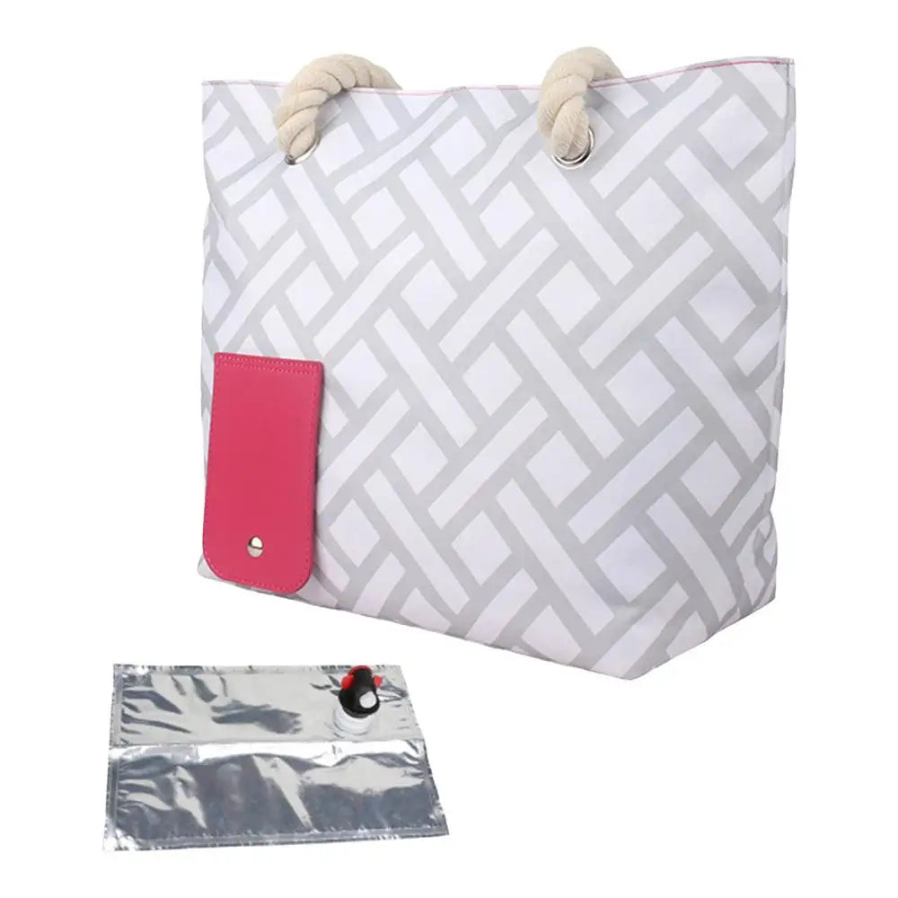 Wine Carrier Bag Travel Wine Bag With Handle Insulated Wine Carrier Splash-Proof Wine Preservation Tote Bag For Travel camping Oasis Select GRAY
