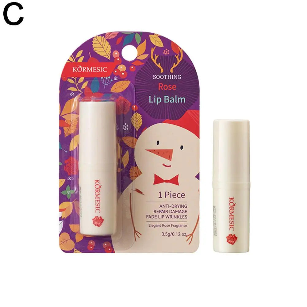 Holiday Moisturizing Lip Balm Fruit Flavors Lip Balms Gift Smooth Hydrating Tinted Lip Balm Care Christmas Lip Balm Party Favors Oasis Select 03 Rose