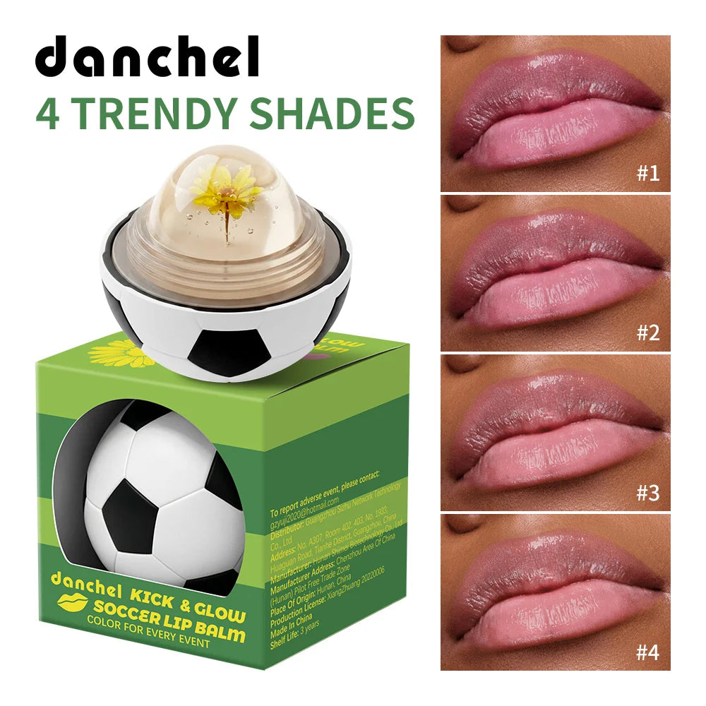 Kick & Glow Soccer Lip Balm Deep Hydrating Repair Soccer Appearance Design Silky Texture Flower Color Changing Lipstick Oasis Select