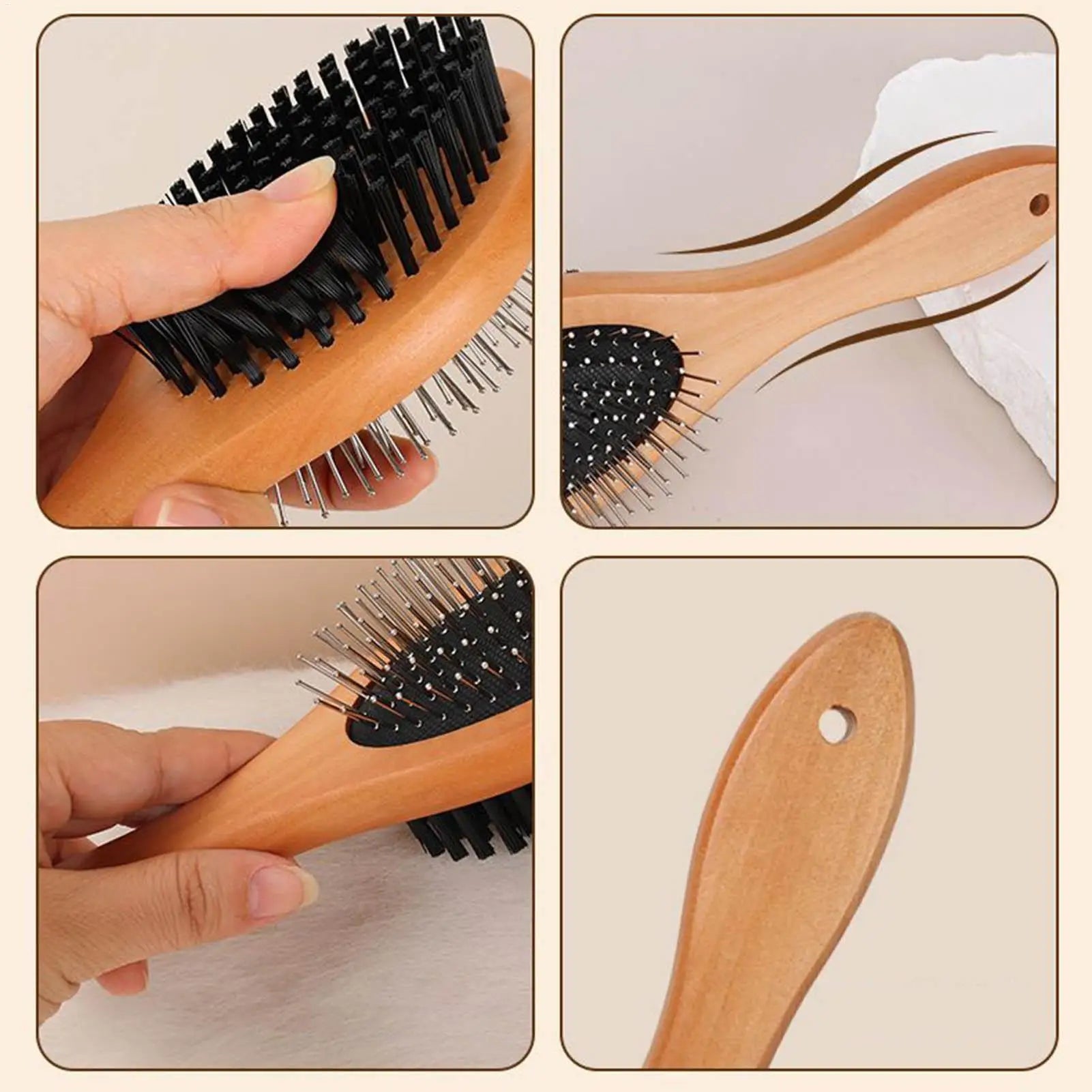 Pet Grooming Brush Double-sided Brush Comb Stainless Steel Needle Bristles Hair Brush Grooming Hair Remover Brush Pet Supplies Oasis Select