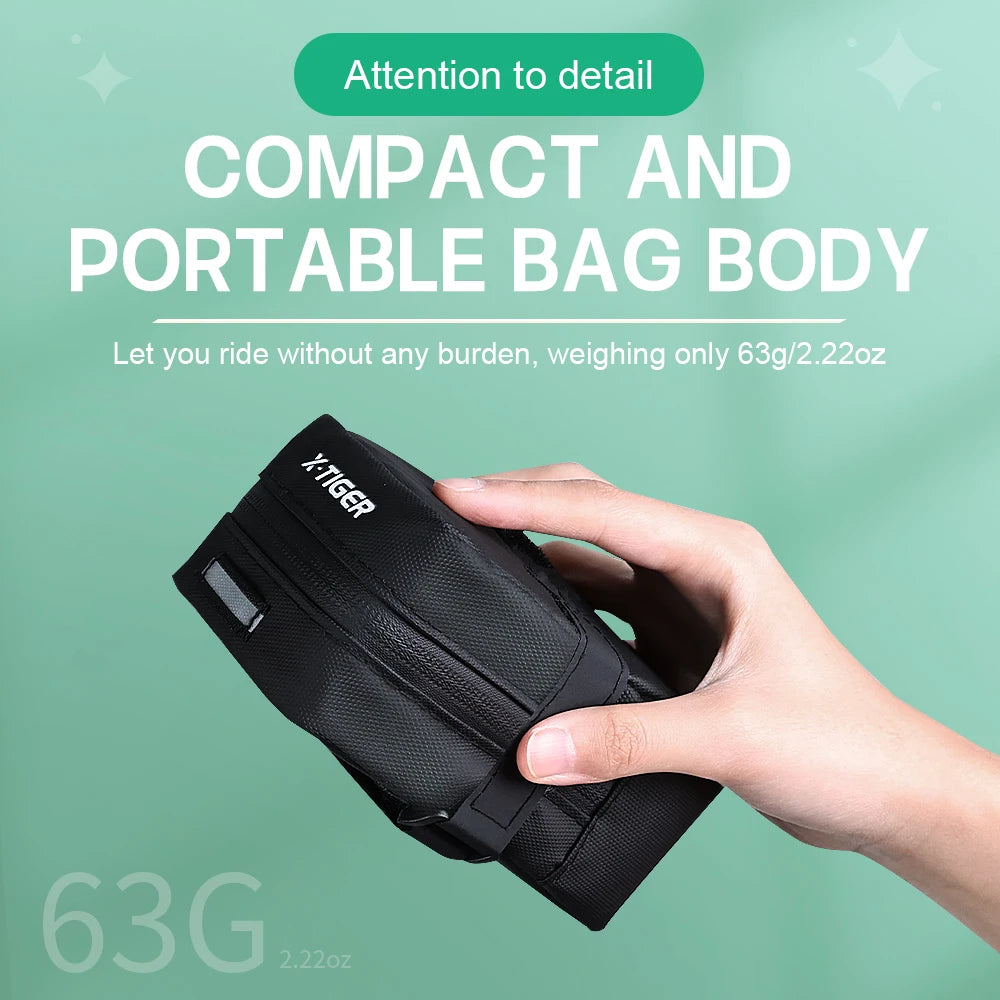 X-TIGER Mini Bicycle Saddle Bag Portable Waterproof Reflective MTB Road Bicycle Storage Bag Tail Light Bag Bike Accessories Oasis Select