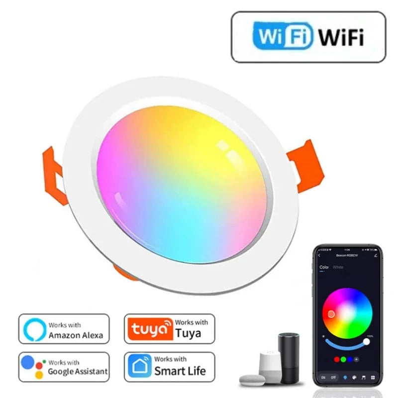 Tuya Smart LED Downlight 5W–15W RGB WiFi ZigBee Dimmable Smart LED Downlight Oasis Select WiFi Downlight 5w