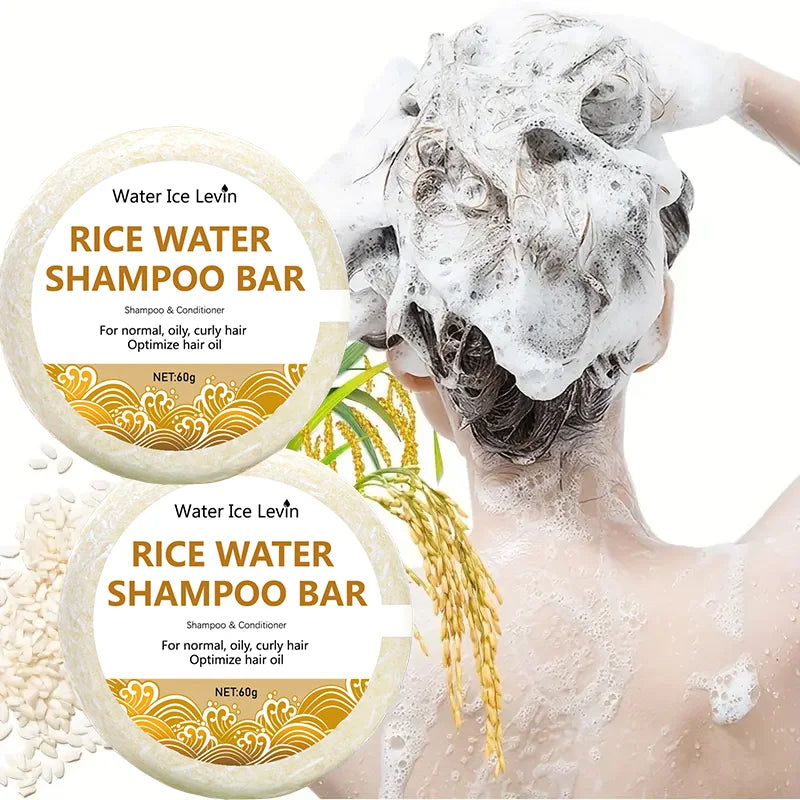 Organic Rice Shampoo Soap Bar Oil Free Conditioning Soap Rice Water Protein Nourishing Anti-loss Hair Hair Growth Soap Bar 60g Oasis Select