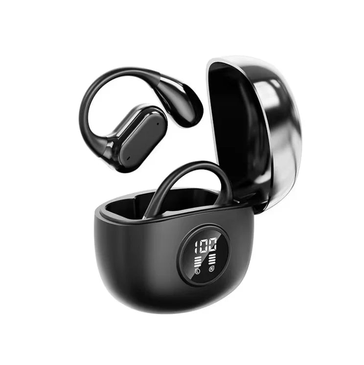 New TWS clip-on sports headphones fasion comfortable headset music deep bass hanging Earbuds for all smartphones Oasis Select black