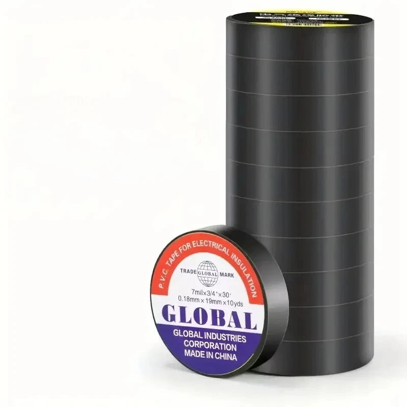 50m High-temperature Resistant Black Rubber Electrical Tape-durable and Soft Insulating Adhesive, Used for Industrial, Household Oasis Select 10 Rolls 10M
