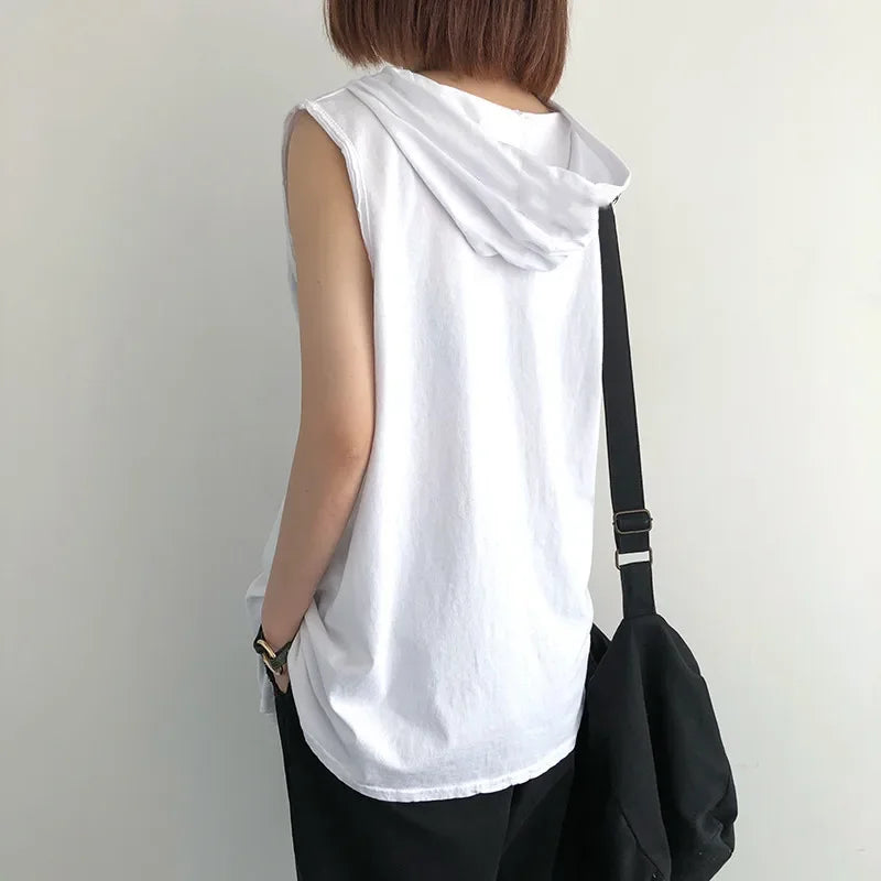 Solid Color 2023 Brand New Men's Tank Tops Vest Sleeveless Tees For Male Hooded Man Vests Tops Hip Hop Men Tank Top T shirt Oasis Select
