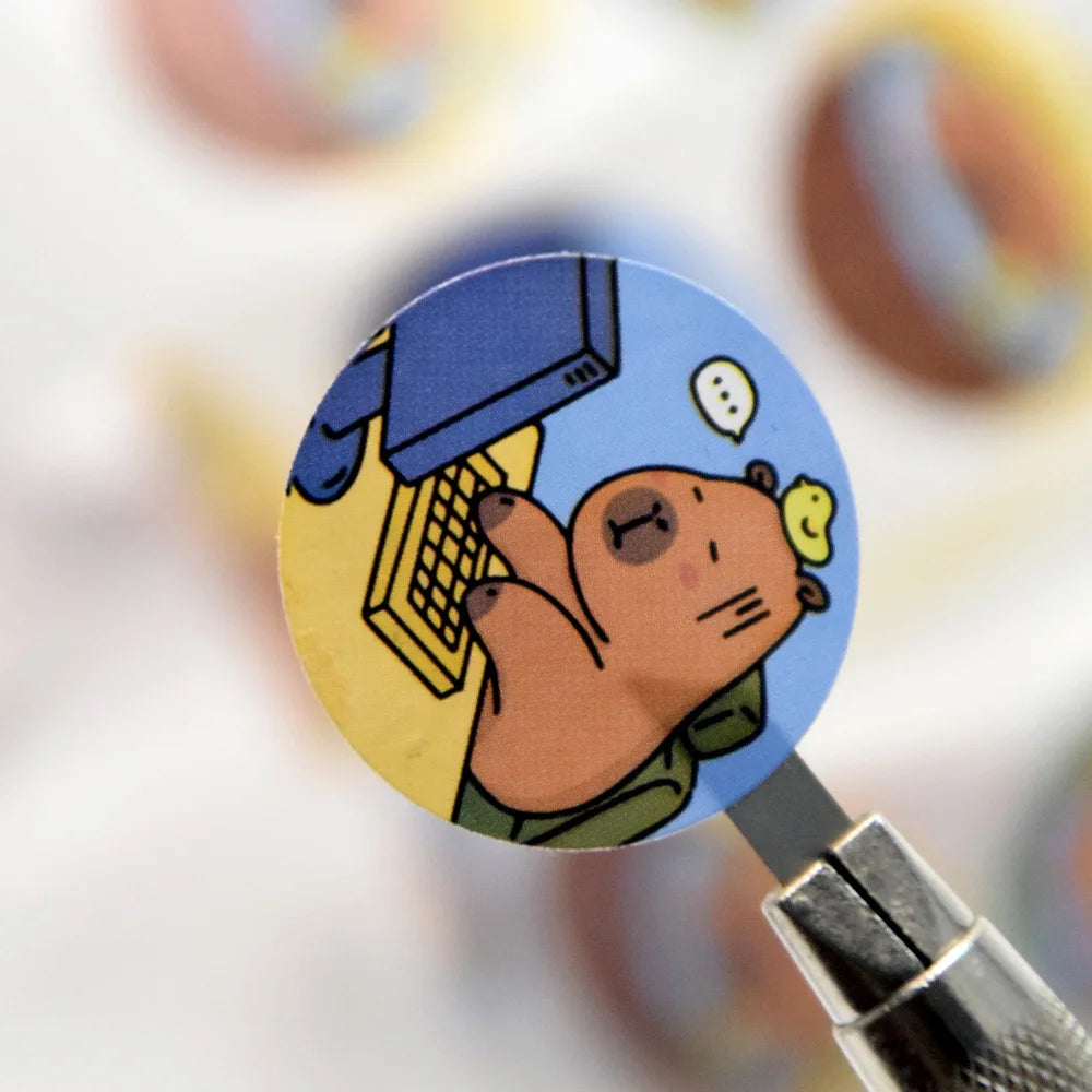 500pcs/roll Capybara Cartoon Cute Animals Sticker Suitable As Great Gift Oasis Select