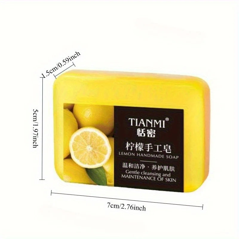 2PCS lemon handmade soap, moisturizing and cleaning, suitable for all skin types, can be used by both men and women, Oasis Select