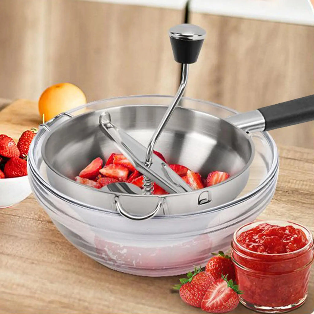 Manual potato masher food grade stainless steel potato masher multifunctional masher with 3 Replaceable Grinding Discs forTomato Oasis Select