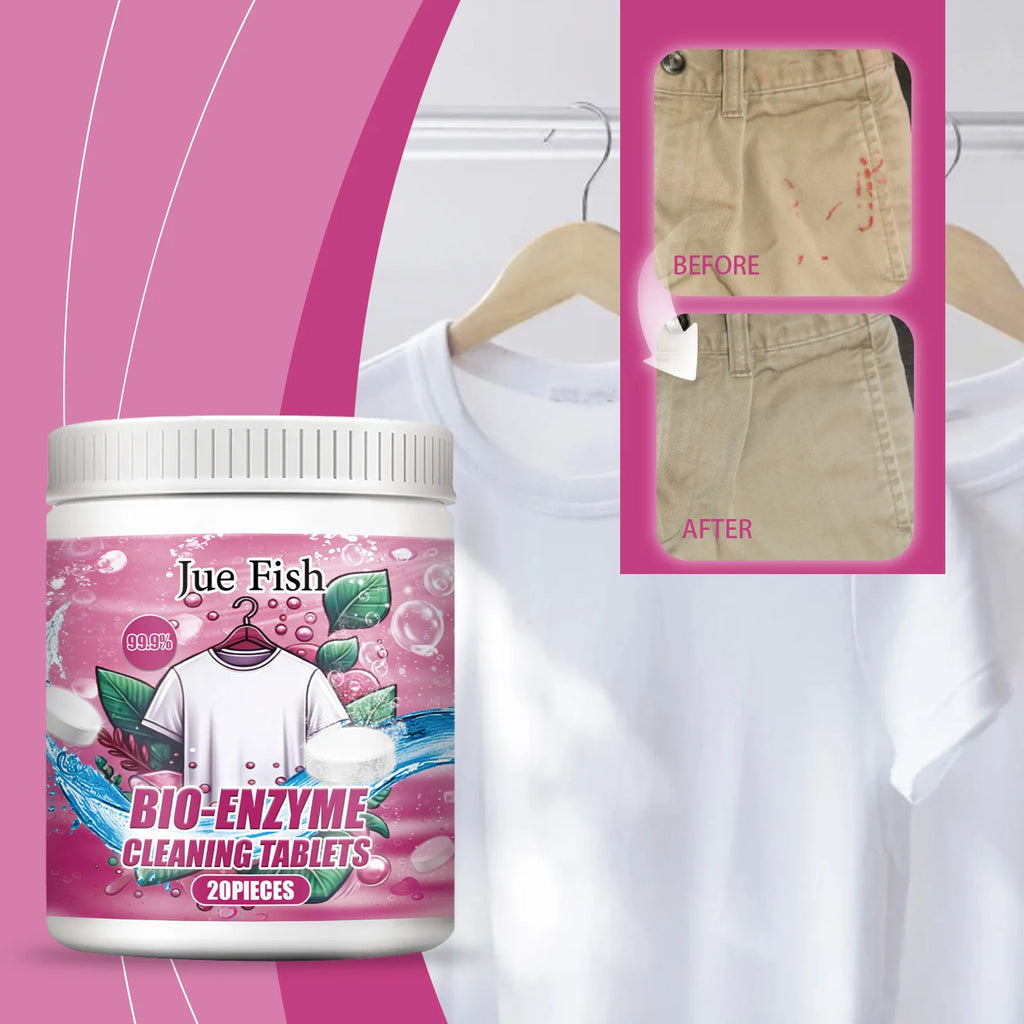 Bio Enzyme Cleaning Tablets Strong Decontamination Remove Stubborn Dirt Prevent Clothing Fading Whitener Clothing Stains Remover Oasis Select