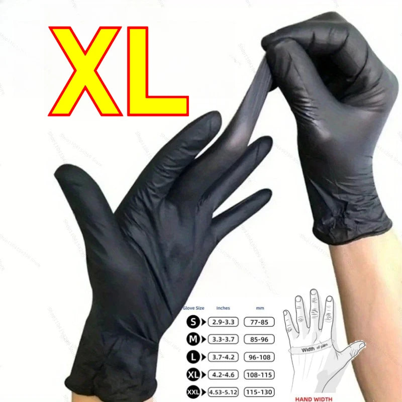 Disposable Gloves Black Home Nitrile Gloves Durable Kitchen Cooking Tools Tattoo Washing Car Gardening Cleaning Work Gloves Oasis Select XL-24x12cm 200pcs
