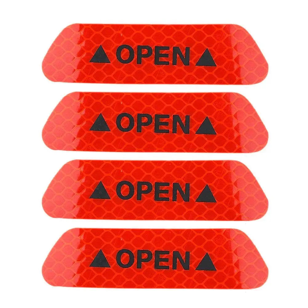4-Pack Night Reflective Car Door Safety Warning Stickers