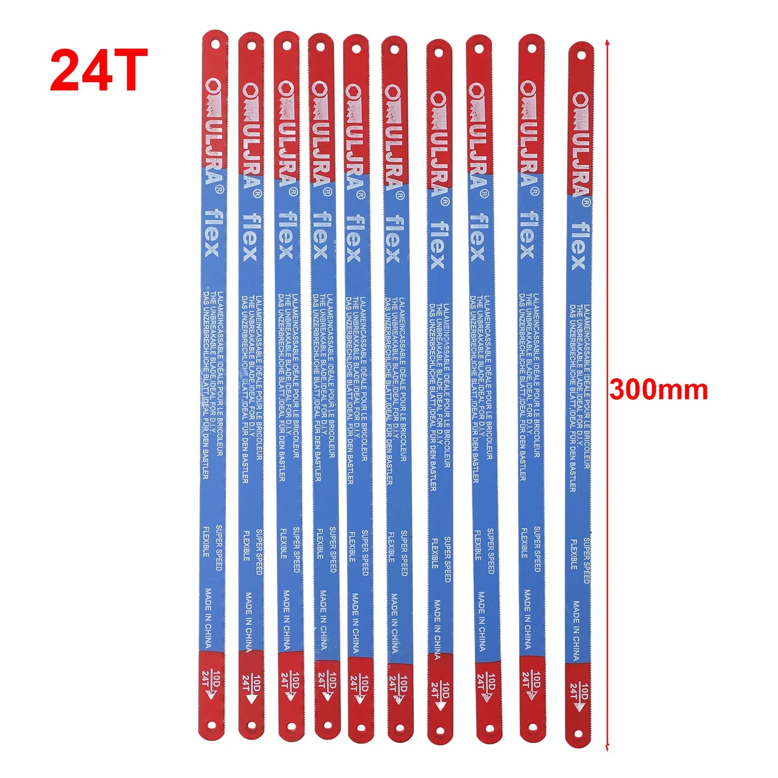10Pcs/Set 14T/18T/24T Hacksaw Blade 300mm M35 Steel Hand Saw Blades Bi-Metal For Meat Wood Cut Hand Tool Oasis Select