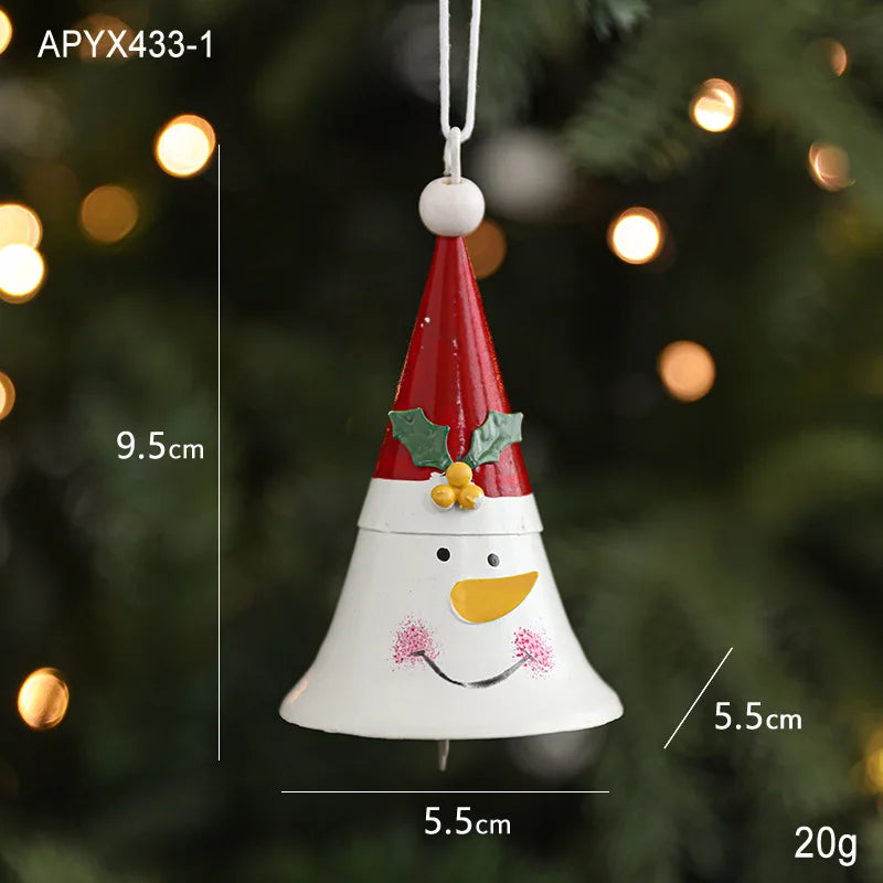 Christmas Door Car Decoration Christmas Tree Red Velvet Bow Bell Small Pendant Decoration Props Oasis Select 10
