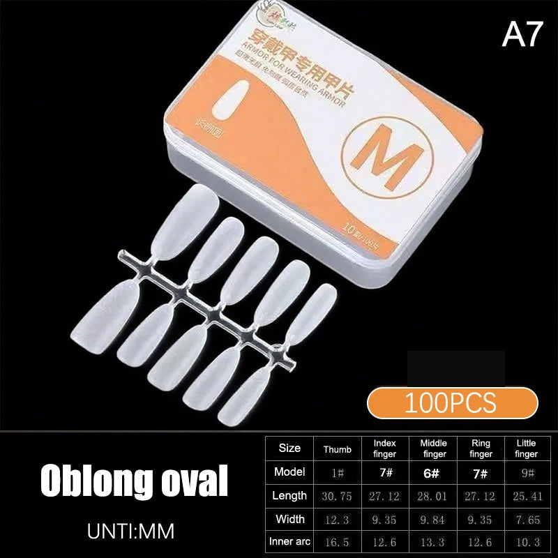 100pcs Press On Nail Tips Full Cover Ultra-Thin False Nails Patches Gel Nails Extension System Clear Fake Nails Art Accessories Oasis Select A7