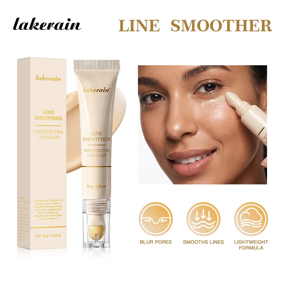 Line Smoother Targeted Fine Line Blurring Primer Wrinkles & Pores Subtly Tinted With Vitamin C & Niacinamide Korean Makeup Oasis Select