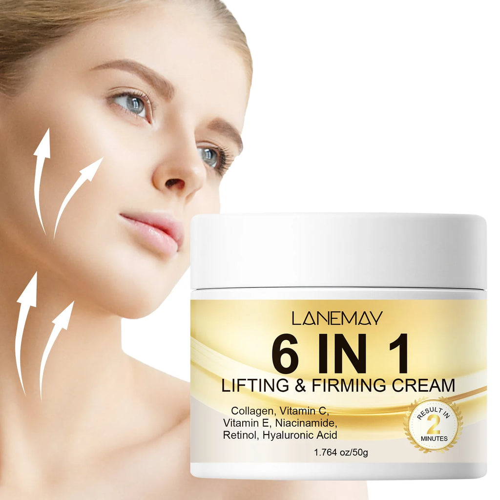6 In 1 Collagen Face Cream Retinol Vitamin C Lifting Firming Facial Moisturizer Dark Spot Remover Whitening Brightening Skin Car Oasis Select