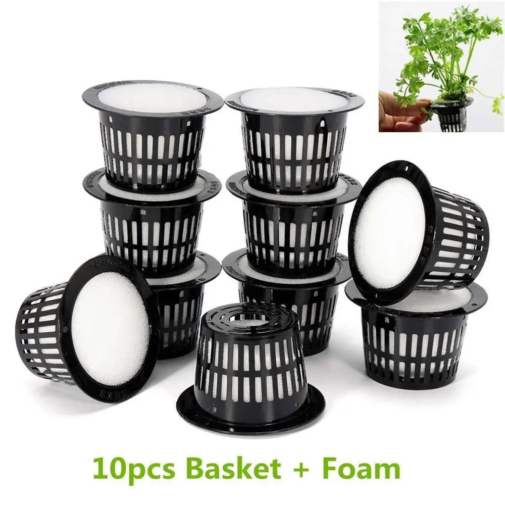 10pcs Germinate Hydroponic Garden Clone Vegetable Plant Grow Net Cup Nursery Pots Planting Basket Mesh Pot Oasis Select