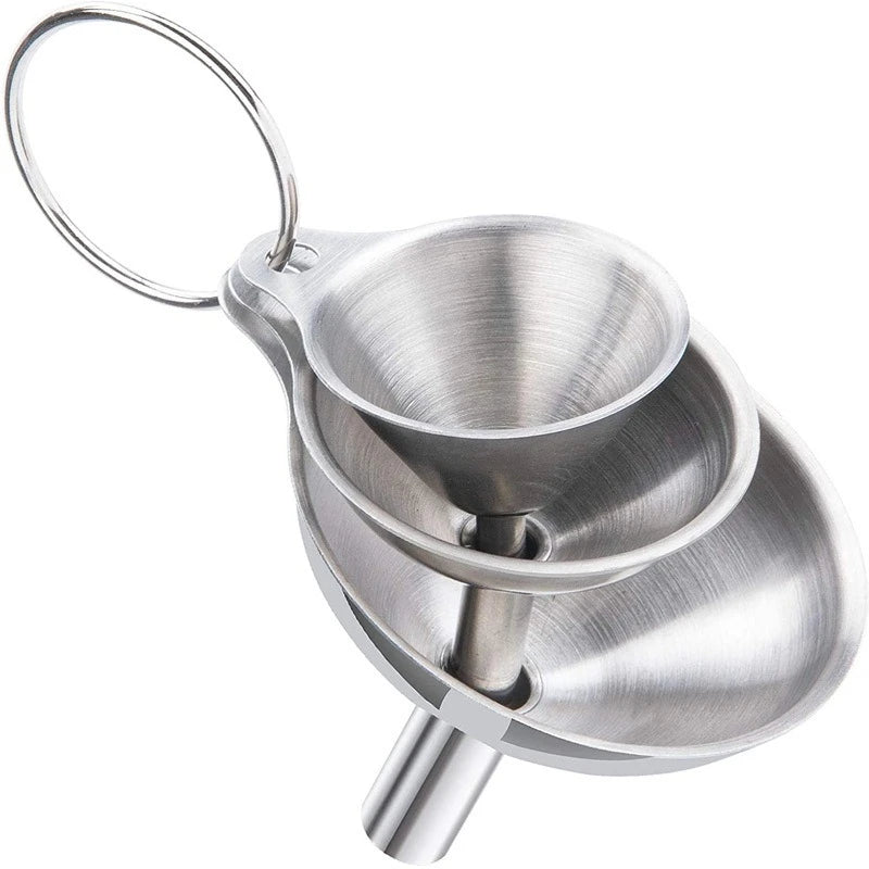 3/5 Pcs Stainless Steel Kitchen Funnels Set Food Grade Metal Funnels for Filling Bottles Small Funnels for Essential Oil Spices Oasis Select 3pc