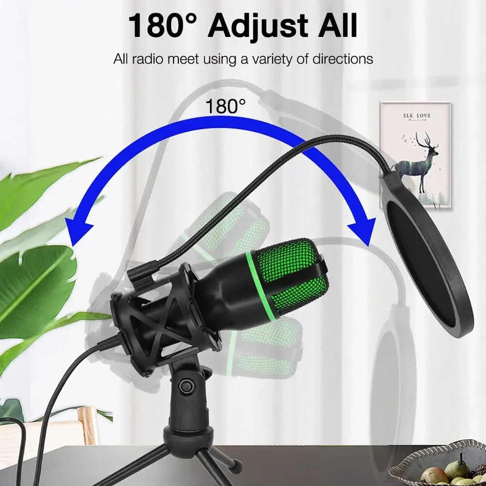AyeBeau USB Condenser Microphone RGB Kit – Gaming & Podcast