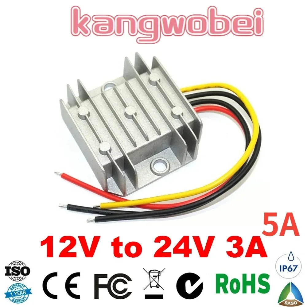 12V to 24V 3A 5A 12Volt to 24Volt Step-up Converter Boost Voltage Regulator for AUTOMOTIVES Car Truck Boat Power Supply Oasis Select