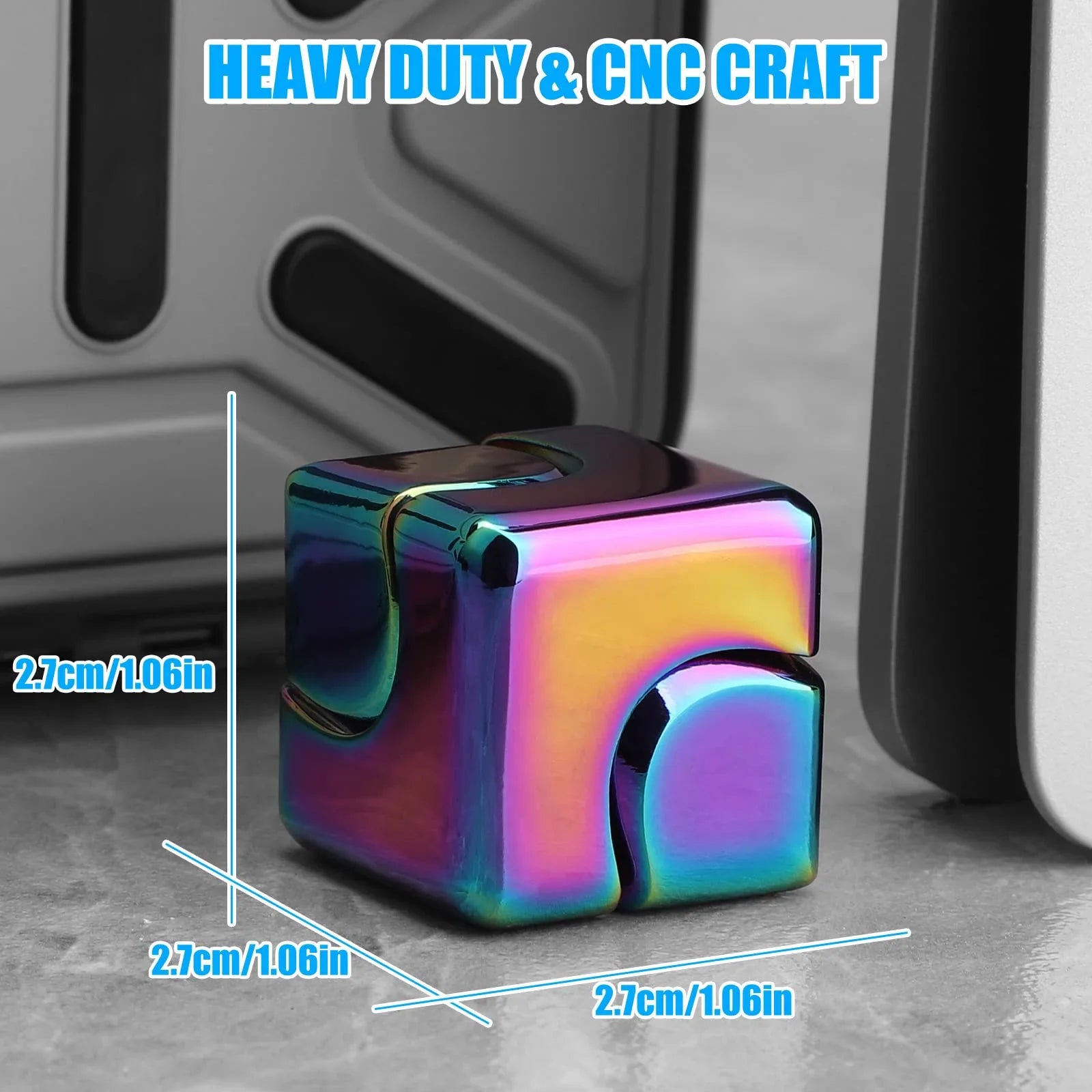 Metal Cube Spinner Fidget Toy Fingertips 3D Puzzle Gyro Gear Sensory Anti Stress Relief Educational Games for Kids Adults Oasis Select