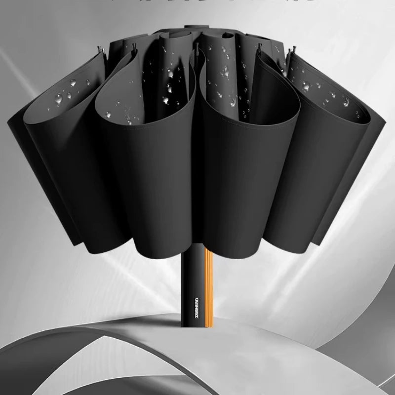 Fully Automatic Business Reverse Umbrella - Reinforced Thickened Unisex Windproof All-Weather Student-Specific Oasis Select