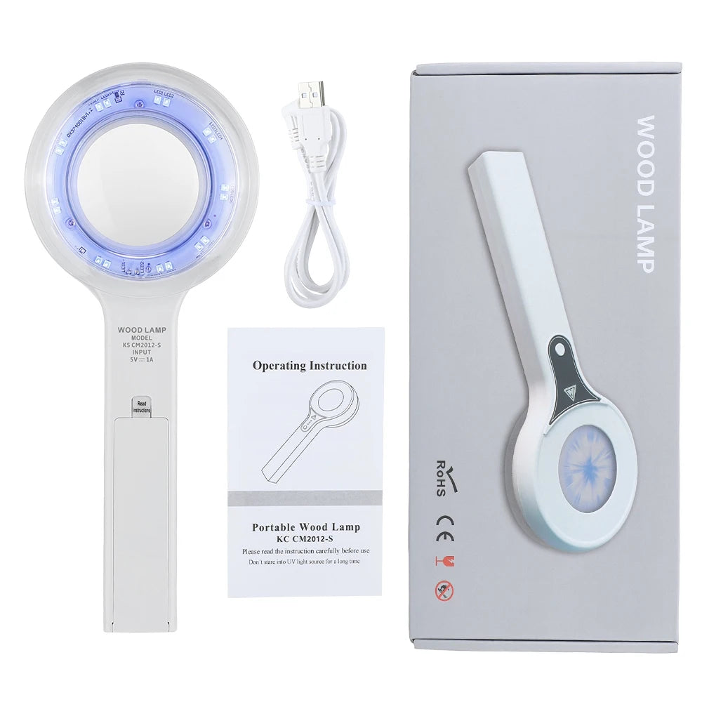 Wood's Lamp UV Skin Analyzer – 3x Magnifying Beauty Tool