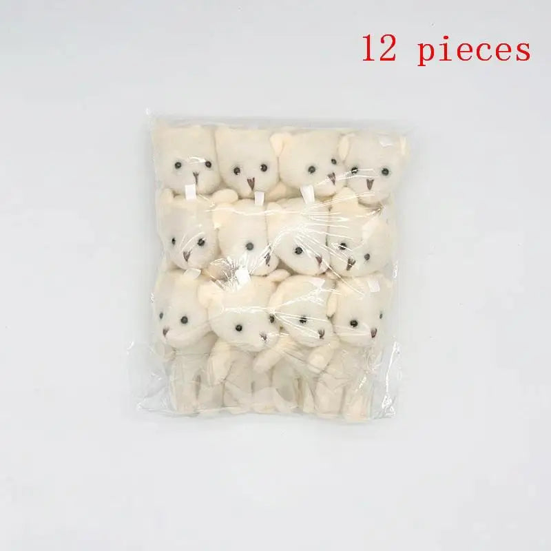 Mini Cartoon Plush Bear Dolls Set Handmade DIY Accessory for Girls Party Favor Gift Collection Oasis Select A2