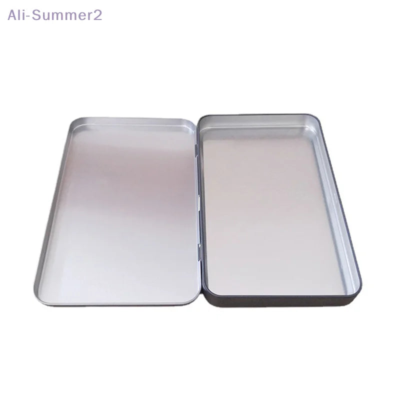 Household Iron Storage Box Tin Box Container Empty Hinged Lid Empty Storage Box Candy Card Jewelry Organizer Oasis Select